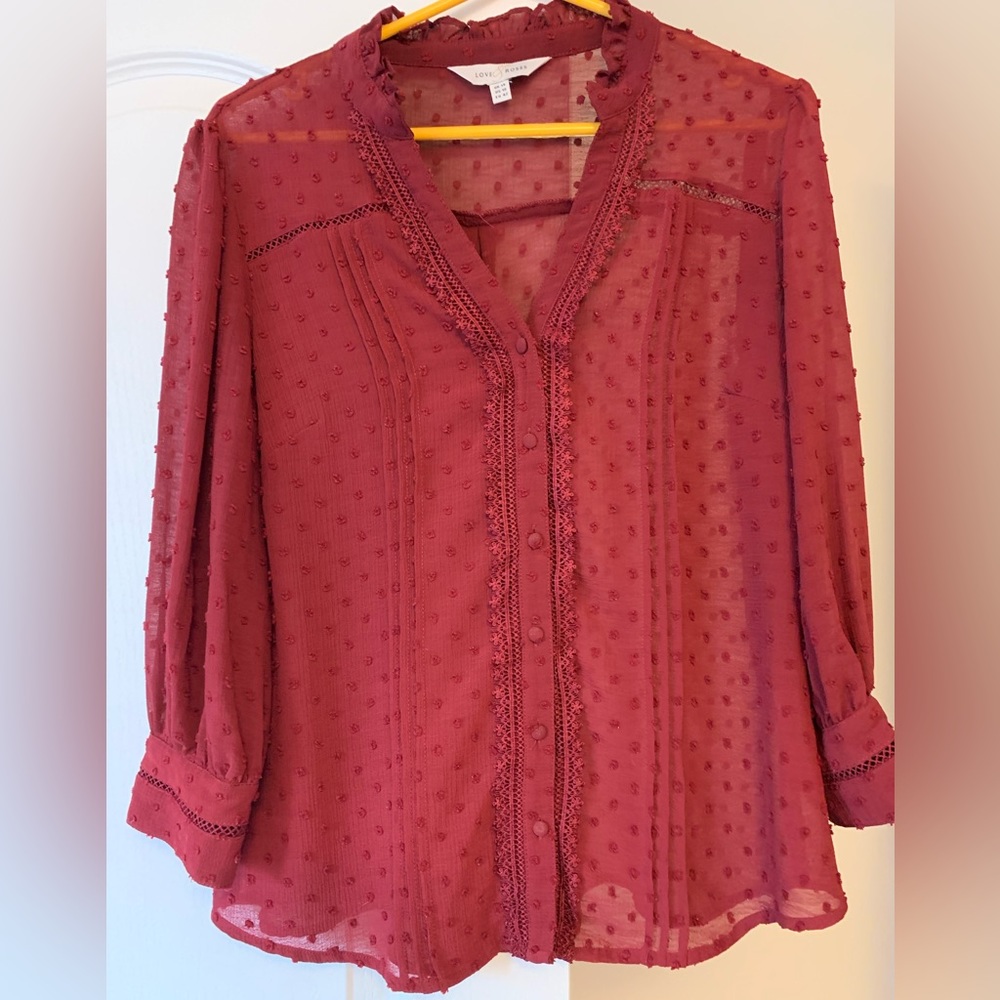 LOVE & ROSES Deep Red Blouse